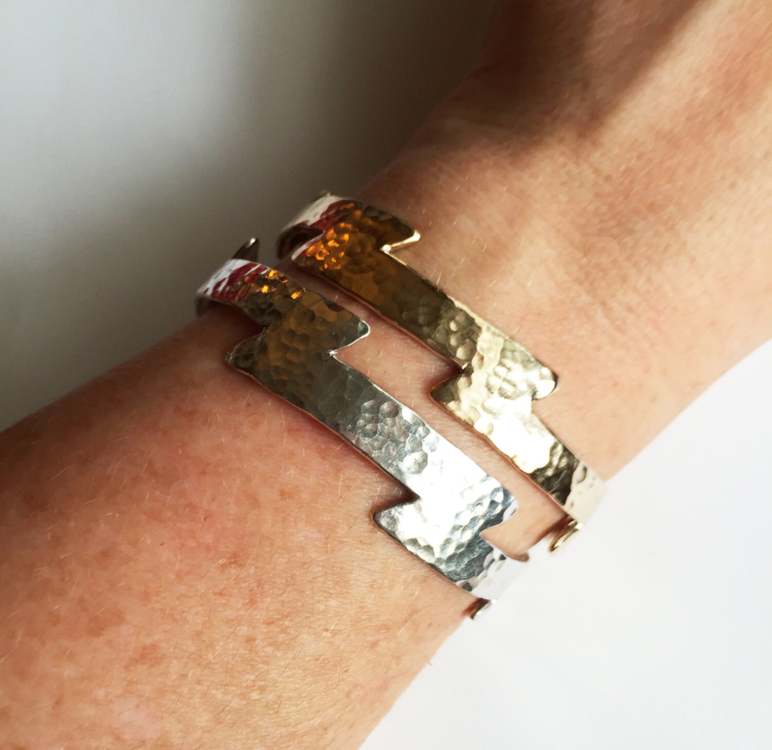 Gold Lightning Bolt Cuff Bracelet