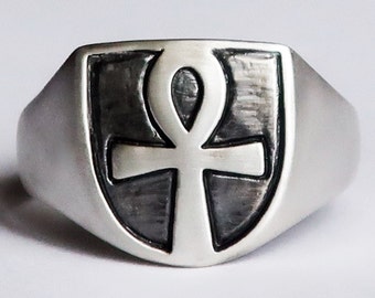 Sterling Silver Ankh Ring-Limited Edition-Ready to Ship-US Size 10.75
