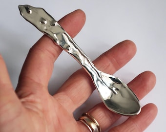 Liquid Metal, Dripping Sterling Silver Spoon-for Salt or Spices. One of a kind.
