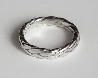 Sterling Silver Braid Ring-Sample, 3.5mm wide/2.2mm deep US size 5.25