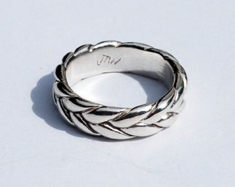 Extra Wide-Thick Sterling Silver Braid Ring