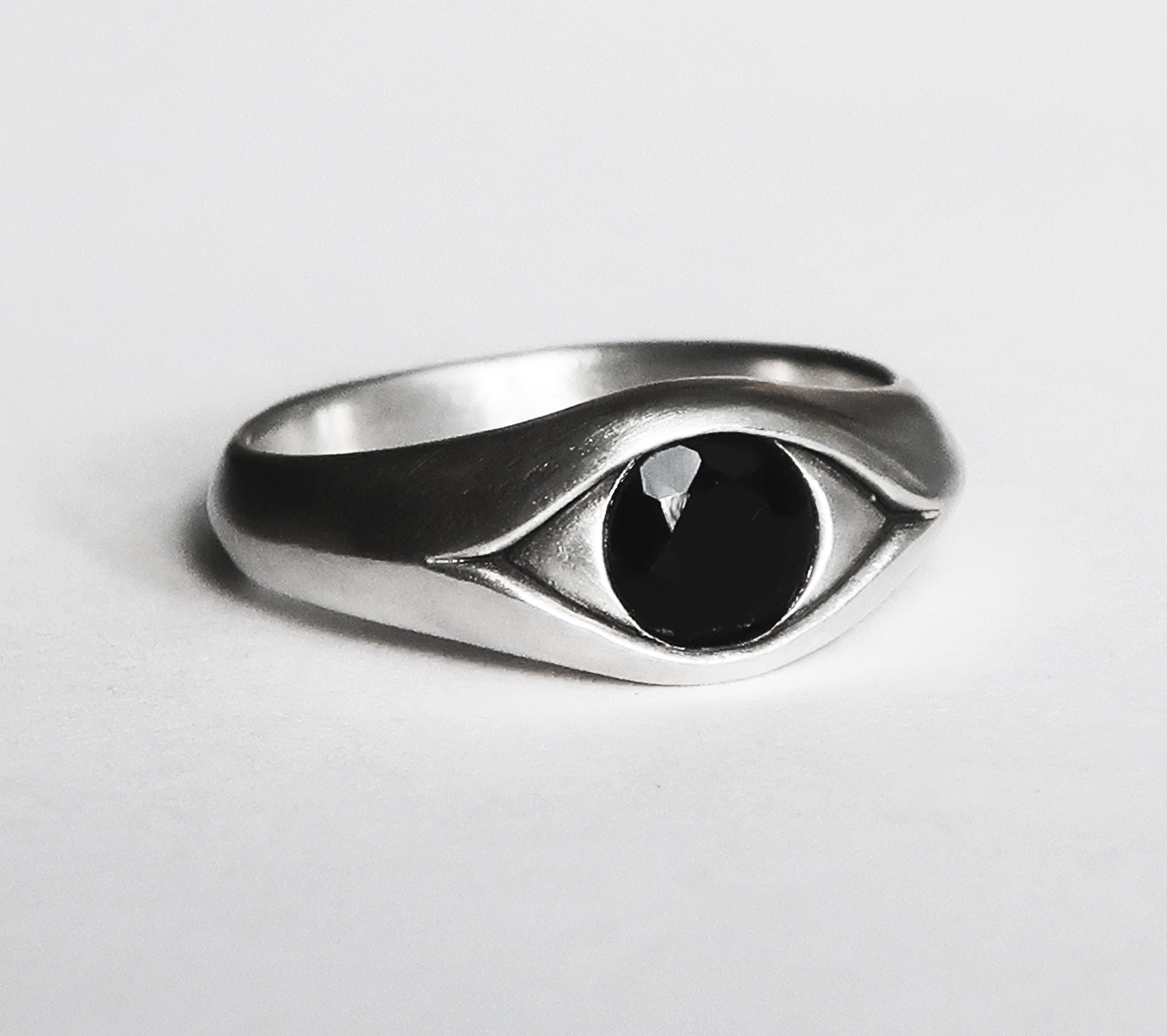 Large Sterling Silver and Faceted Onyx RingReady to Ship
