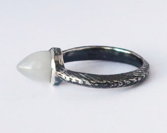 Sterling Silver and Moonstonet Power Point Ring, US Size 5.5-Ready to Ship