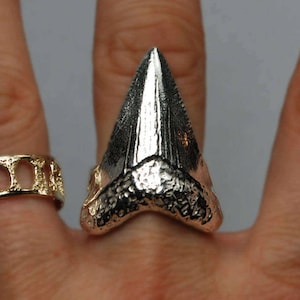 Sterling Silver Mega Shark Tooth Ring
