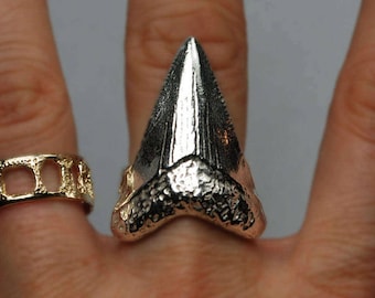 Sterling Silver Mega Shark Tooth Ring