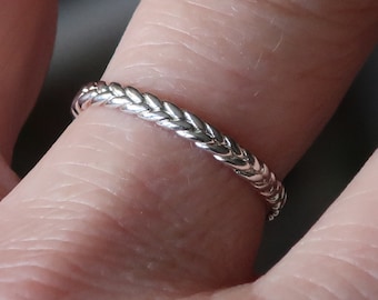 Sterling Silver Thin Braid Rings