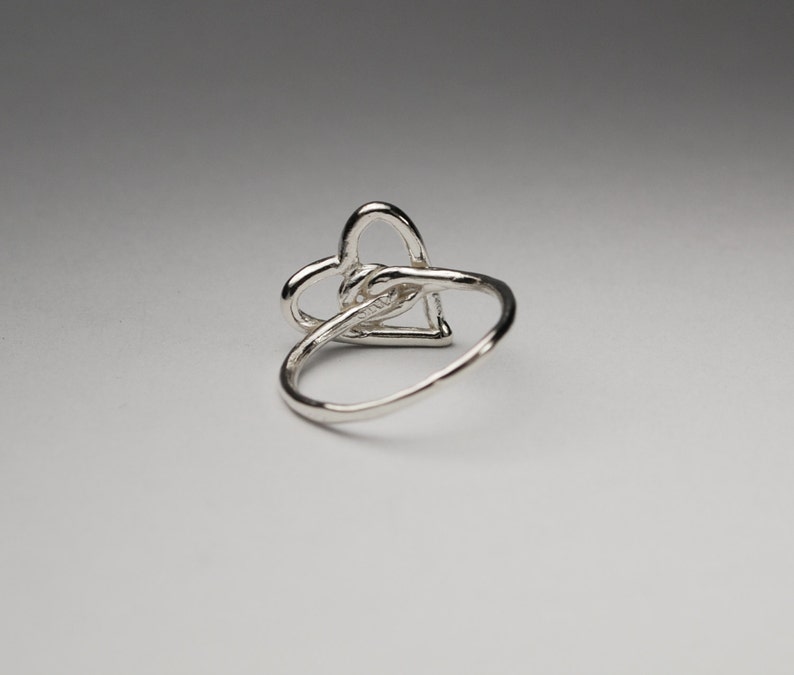 Silver Heart Knot Ring