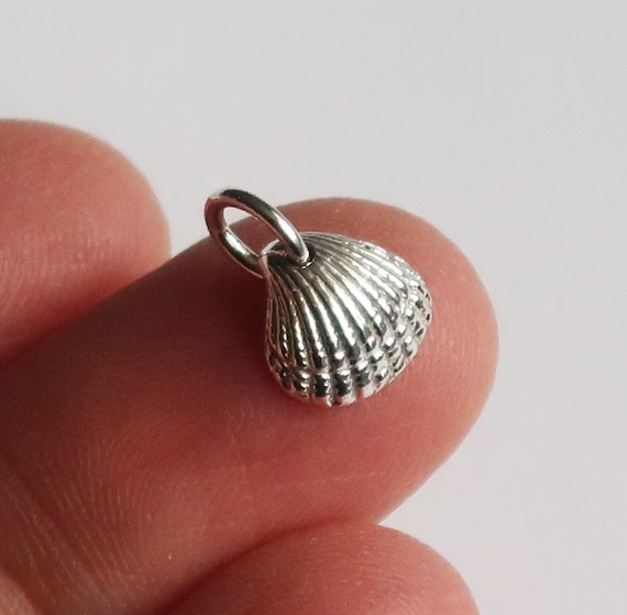 Tiny Silver Block Island Clamshell Necklace