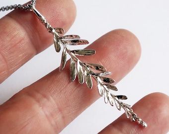 Sterling Silver California Coastal Redwood Branch Necklace