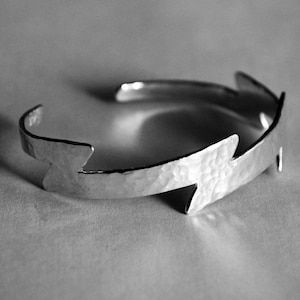 Silver Lightning Bolt Cuff Bracelet image 1