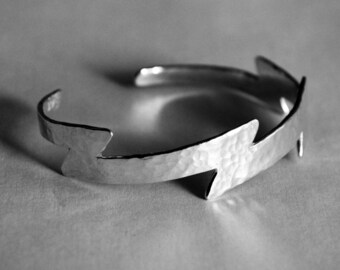 Silver Lightning Bolt Cuff Bracelet