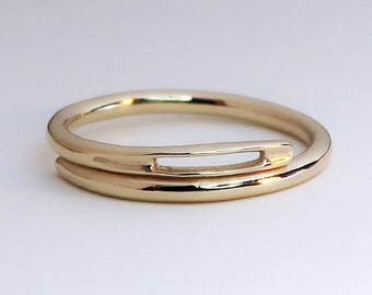 Solid Gold Thick Needle Ring