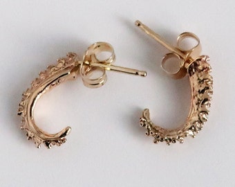 Small Gold Tentacle Stud Earrings