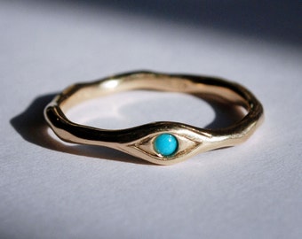 10k Gold and Persian Turquoise Eye Ring