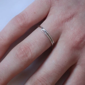 Bague aiguille fine en argent sterling massif image 7