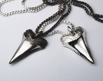 Sublime Sterling Silver Shark Tooth Necklace