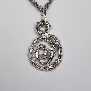 Long Island Solid Sterling Silver Twig Spiral Necklace