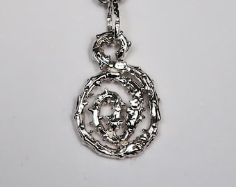 Long Island Solid Sterling Silver Twig Spiral Necklace