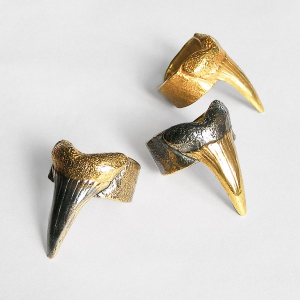 Gold Adjustable Shark Tooth Ring