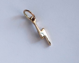 Tiny Yellow Gold Lightning Bolt Charm