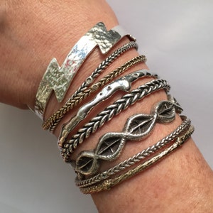 Silver Lightning Bolt Cuff Bracelet image 8