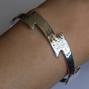 Silver Lightning Bolt Cuff Bracelet image 5