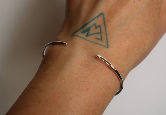 Sewing Needle Bracelet Solid Sterling Silver Cuff