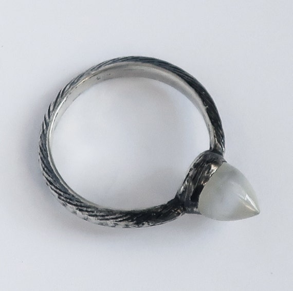 Sterling Silver and Moonstone Power Point Ring, US Size 7-Ready to Ship