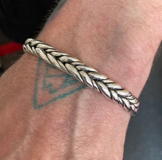 Northstar Vintage Hand Wrought Sterling Silver Wide Bracelet Cuff Northstar Vintage Hand Wrought Sterling Silver Wide Bracelet Cuff