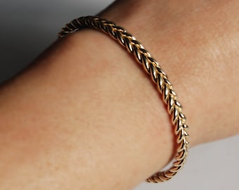 Solid Yellow Gold Braid Cuff Bracelet-your choice of 10 or 14 karat