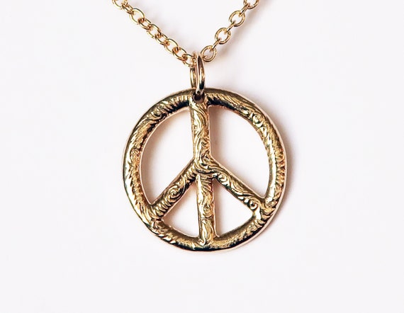 Small Gold Peace Vibe Necklace