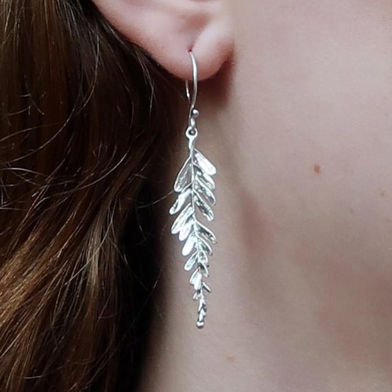 Sterling Silver California Coastal Redwood Branch Earrings