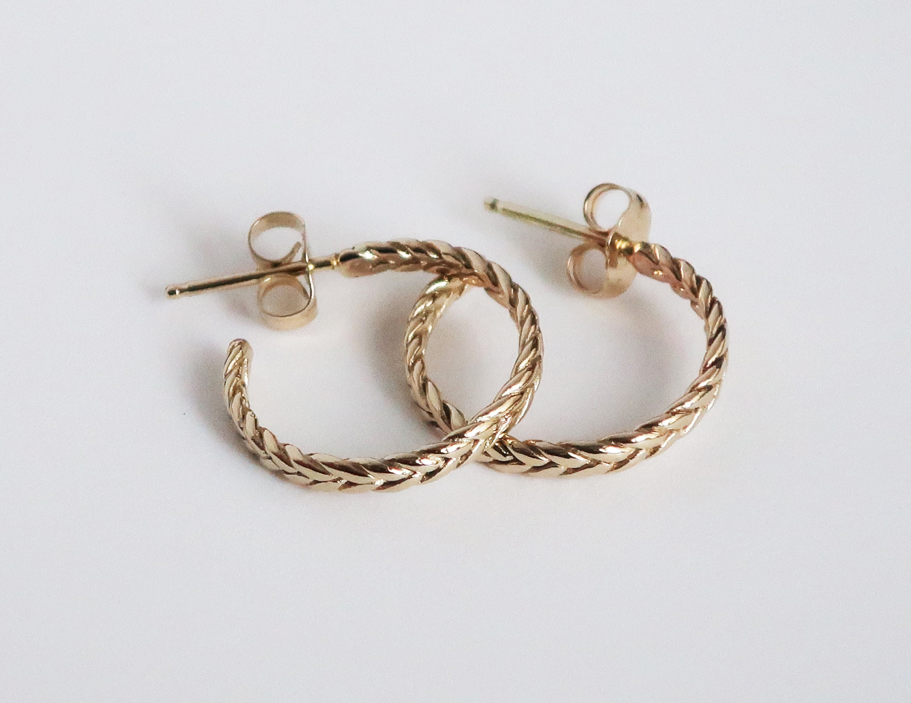 Thin Braid Hoop Earrings