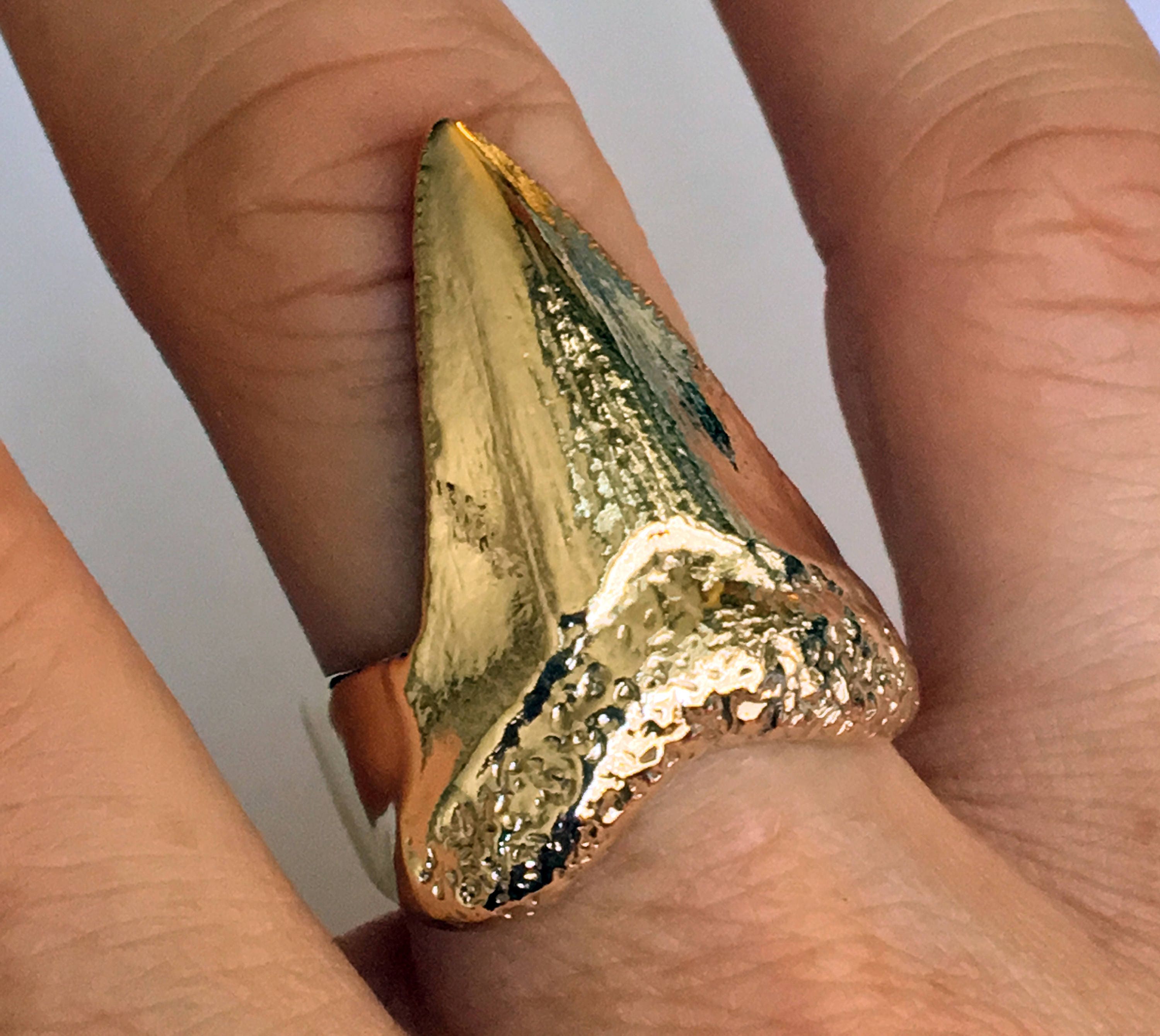 Solid Gold Mega Shark Tooth Ring
