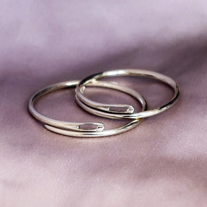 Solid sterling silver Thin Needle Ring