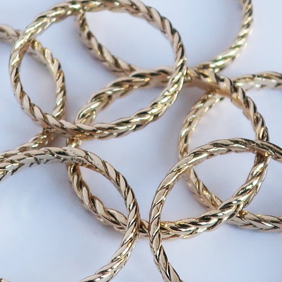 Solid 14k Yellow Gold Thin Braid Ring