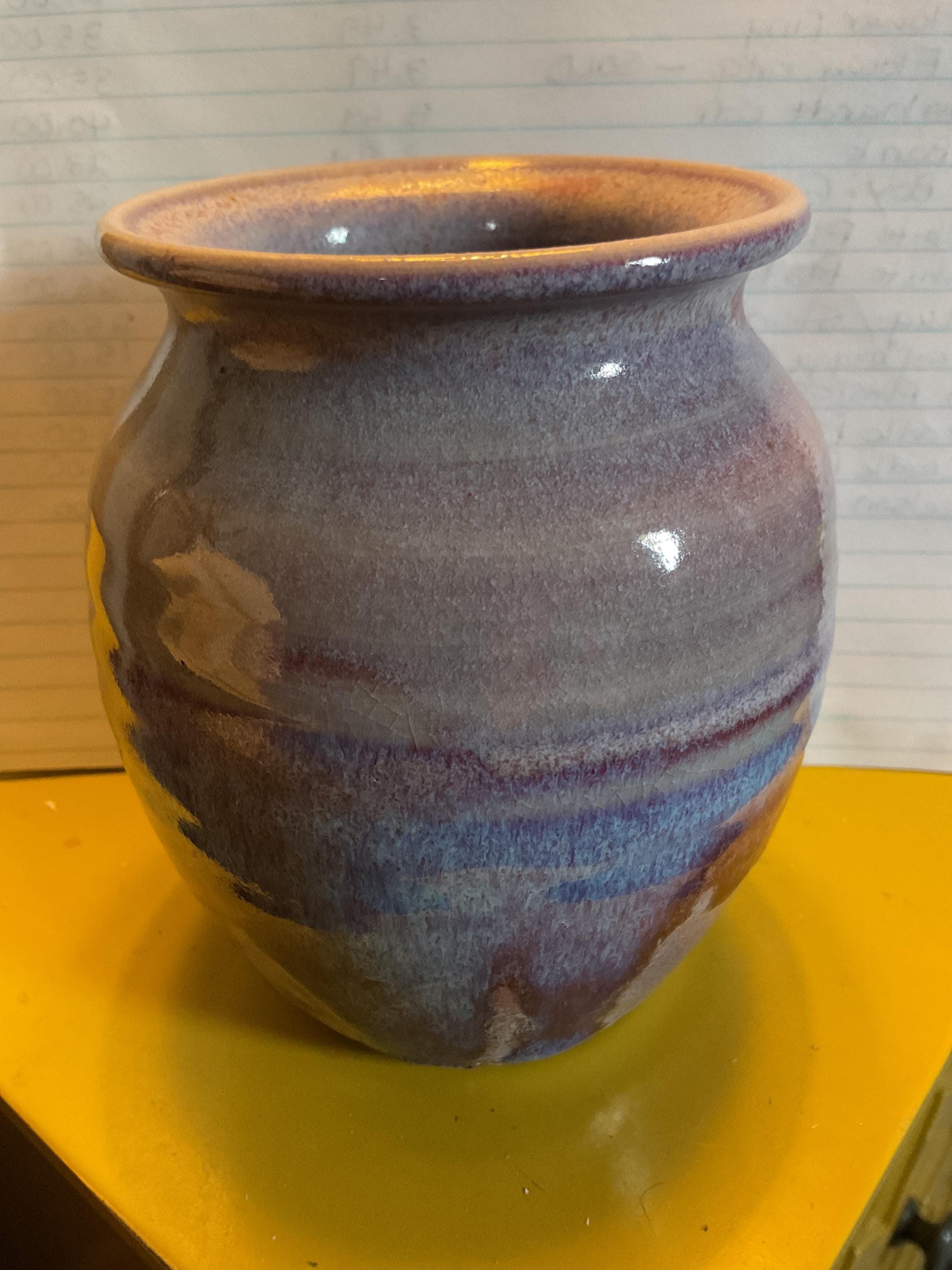 Bruning Pottery Drip Glazed Ceramic Vase - Etsy