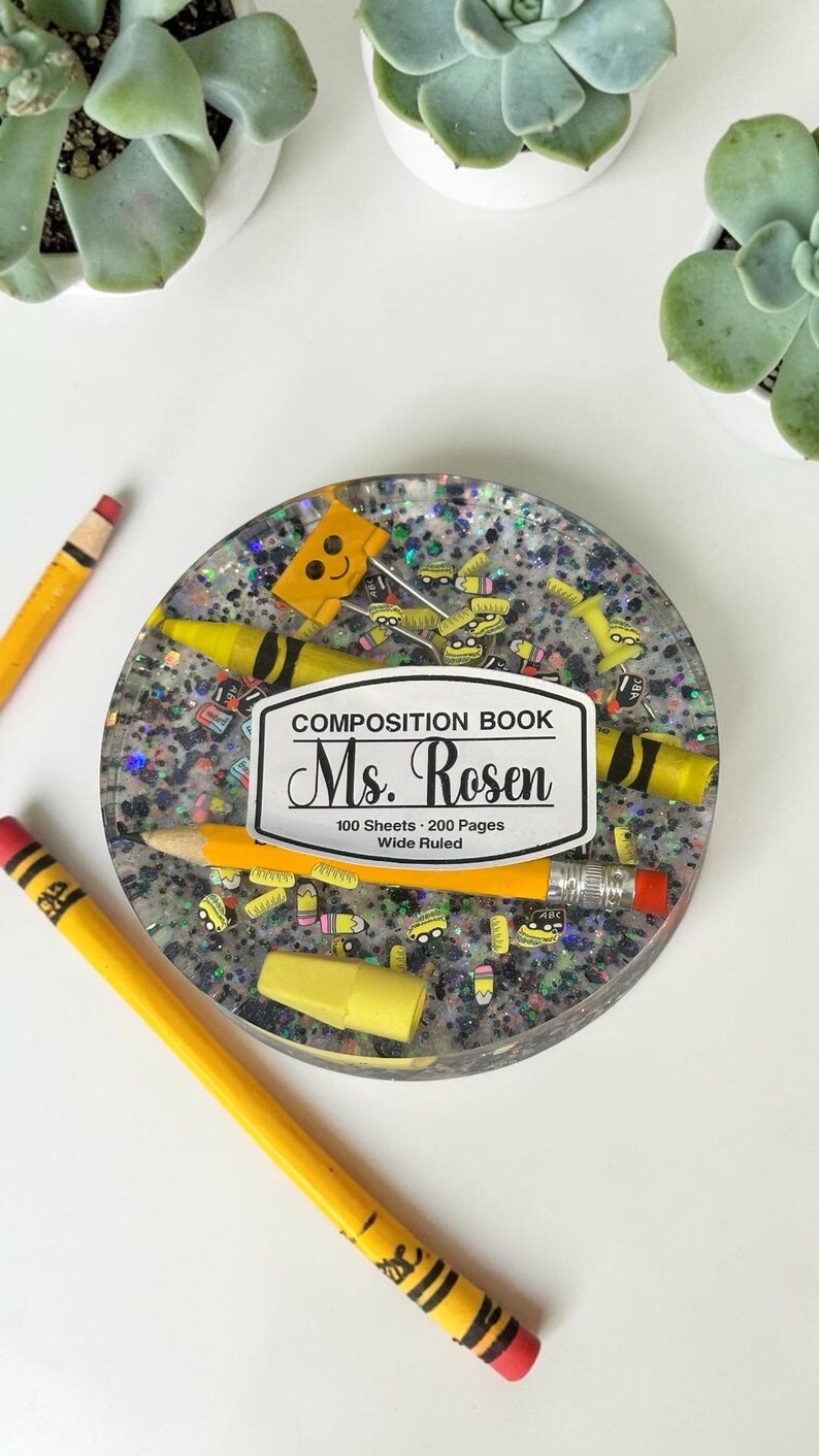Personalized Teacher Epoxy Resin Coaster, Custom Name Gift - Etsy