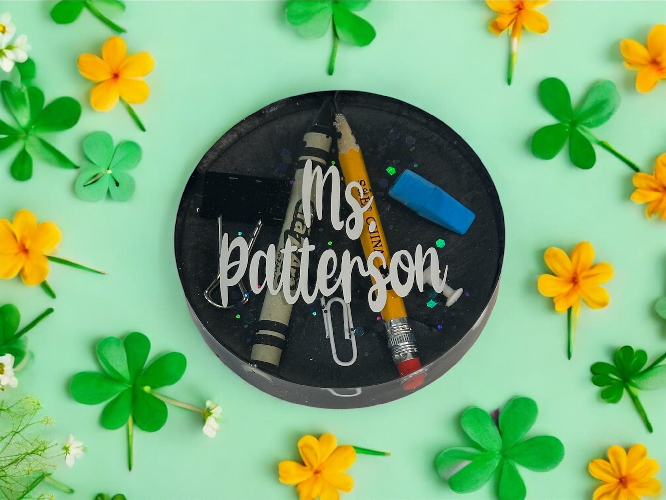 Personalized Teacher Epoxy Resin Coaster, Custom Name Gift - Etsy