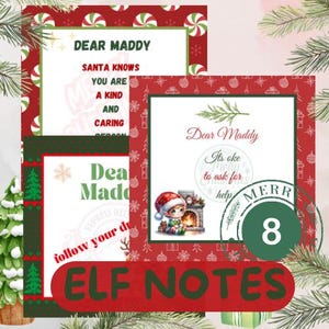 Elfen-Notizen, Positivität, Weihnachts-DIY-Elfen-Kit für Kinder, druckbarer Urlaubsspaß, Elfen-Lunchbox-Notizen, Weihnachts-Elfen-Requisiten, sofortiger druckbarer Download