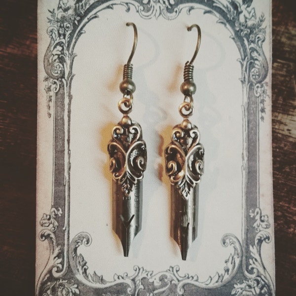Pen Nib Earrings Etsy
