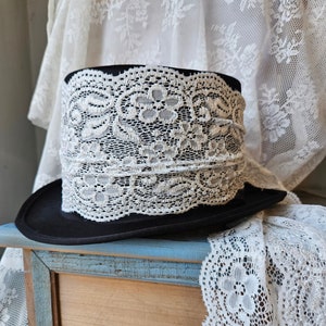 Hat Decoration - Lace Victorian Gothic Baroque - with or without hat - lace band venice Lace - White, Champagne, or Green