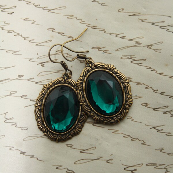 Beautiful emerald green  earrings