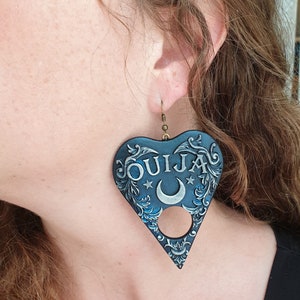 Ouija Earrings Gothic Goth Witch Earrings Spiritualism Occultism Ghost Planchette Earrings oddities Halloween Creepy Horror image 5