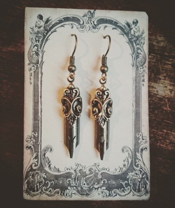 Calligraphy Earrings Calligraphy Pen Earrings