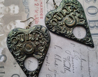 Ouija Earrings Gothic Goth Witch Earrings Spiritualism Occultism Ghost Planchette Earrings oddities Halloween Creepy Horror