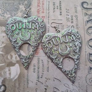 Ouija Earrings Gothic Goth Witch Earrings Spiritualism Occultism Ghost Planchette Earrings oddities Halloween Creepy Horror image 3