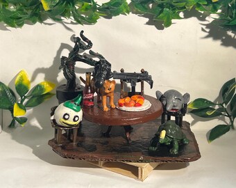 Kitty Shrimp Party Time Original Sculpture