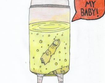 Weird Art Print - I Love My Baby! No. 1