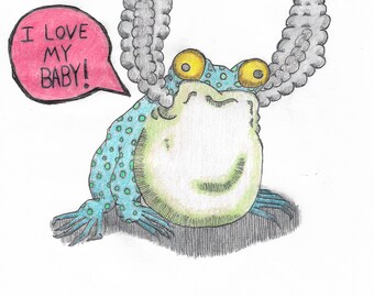 Weird Art Print - I Love My Baby! No. 2
